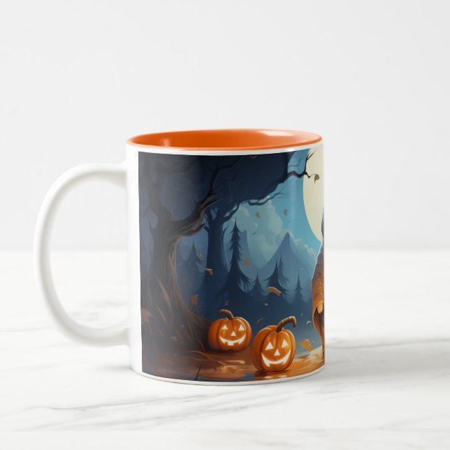 Happy halloween från Ghost Två-Tonad Mugg (Vänster)