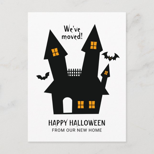 Happy halloween från vår nya Flytta hemma Meddelande Vykort (Framsida)