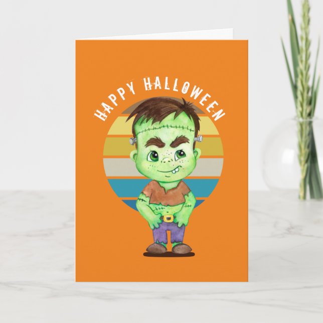 Happy halloween - frankenstein Card Kort (Framsida)