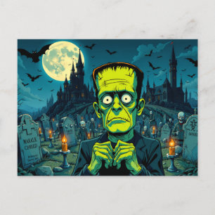 Happy halloween Frankenstein Helg Vykort