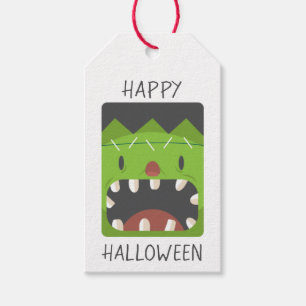 Happy halloween Frankenstein Monster Ansikte Presentetikett