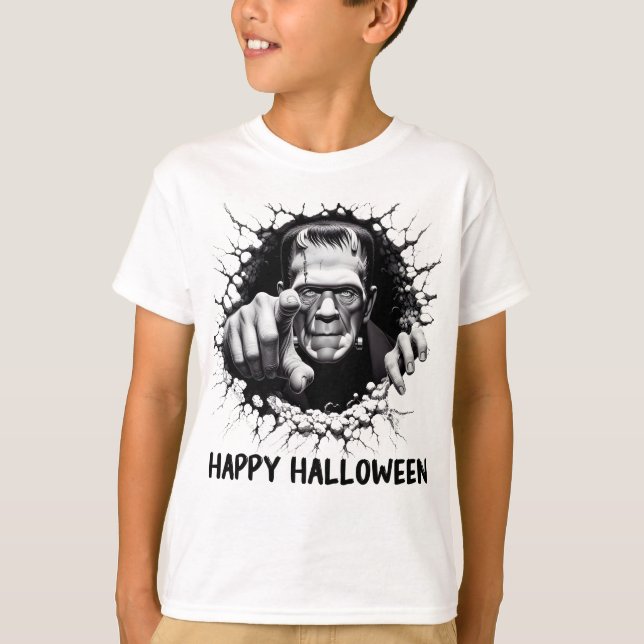 Happy halloween Frankenstein Monster T Shirt (Framsida)