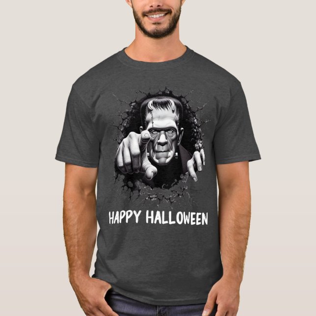 Happy halloween Frankenstein Monster T Shirt (Framsida)