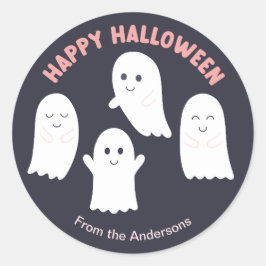 Happy halloween Friendly Spöken Runt Klistermärke
