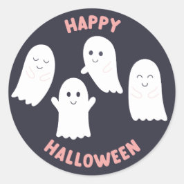 Happy halloween Friendly Spöken Runt Klistermärke
