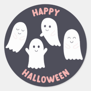 Happy halloween Friendly Spöken Runt Klistermärke