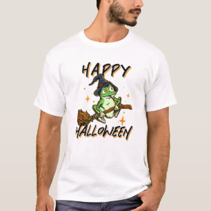 Happy halloween Frog Cute Costume Funny Frog Witch T Shirt