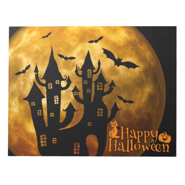 Happy halloween (full måne) anteckningsblock (Framsida)