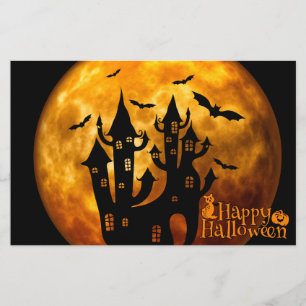 Happy halloween (full måne) brevpapper