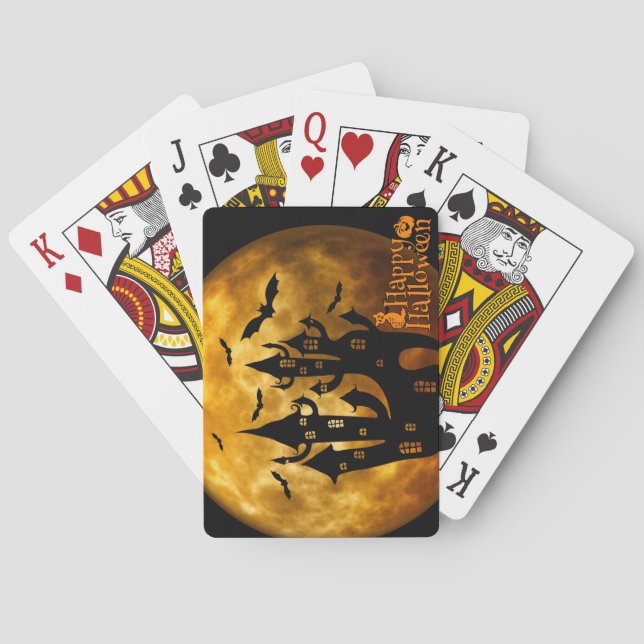 Happy halloween (full måne) casinokort (Baksidan)