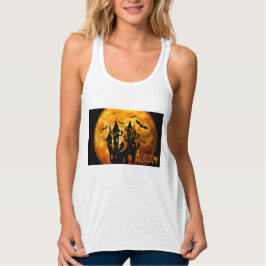 Happy halloween (full måne) linne med racerback