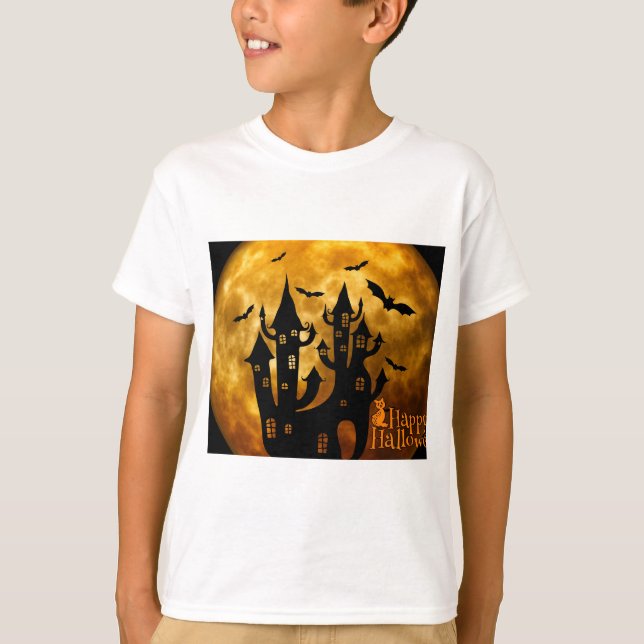 Happy halloween (full måne) t shirt (Framsida)