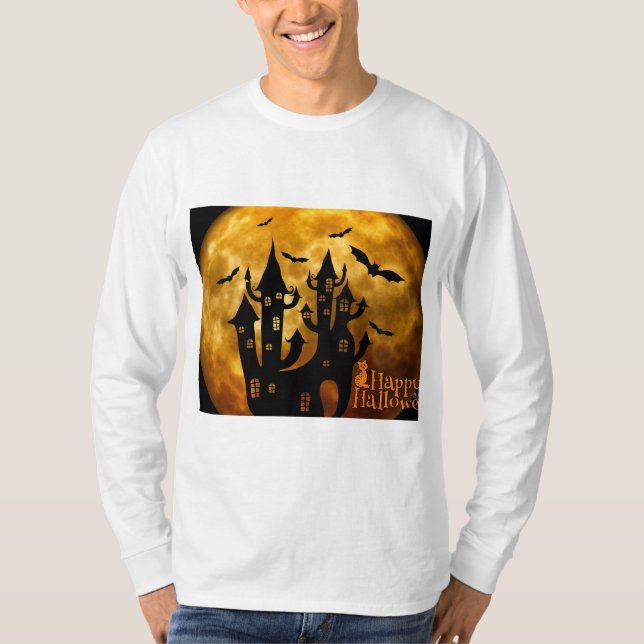 Happy halloween (full måne) t shirt (Framsida)