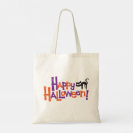 Happy Halloween Fun Black Cat Tygkasse