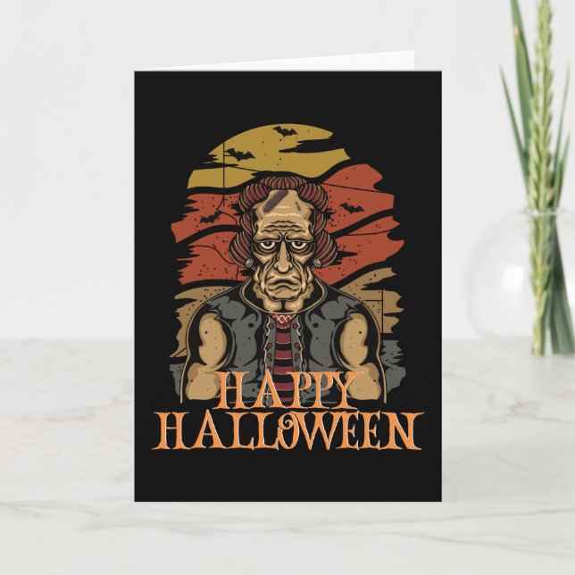 Happy halloween Funny Creepy Character Kort (Framsida)