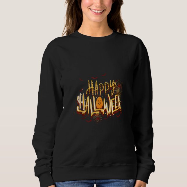 Happy halloween Funny Pumpkin Spider T Shirt (Framsida)