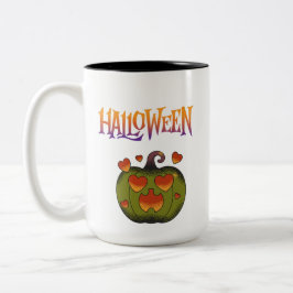 Happy Halloween funny Pumpkin Två-Tonad Mugg