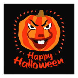Happy halloween 🎃 Funny Scary Spooky Pumpkin Fototryck