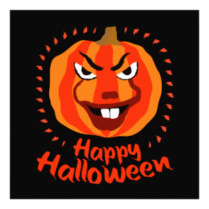 Happy halloween 🎃 Funny Scary Spooky Pumpkin Fototryck