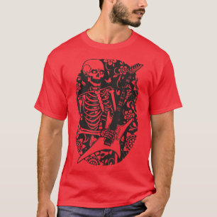 Happy halloween Funny Skeleton spelar Guitar-pumpe T Shirt