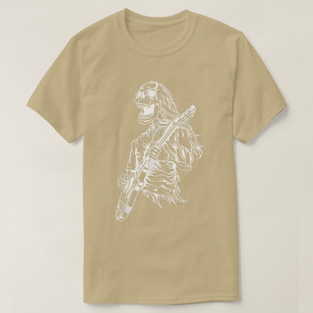 Happy halloween Funny Skeleton spelar Guitar-pumpe T Shirt (Design framsida)