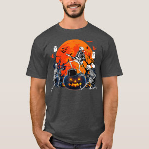Happy halloween Funny Skeleton spelar Guitar-pumpe T Shirt