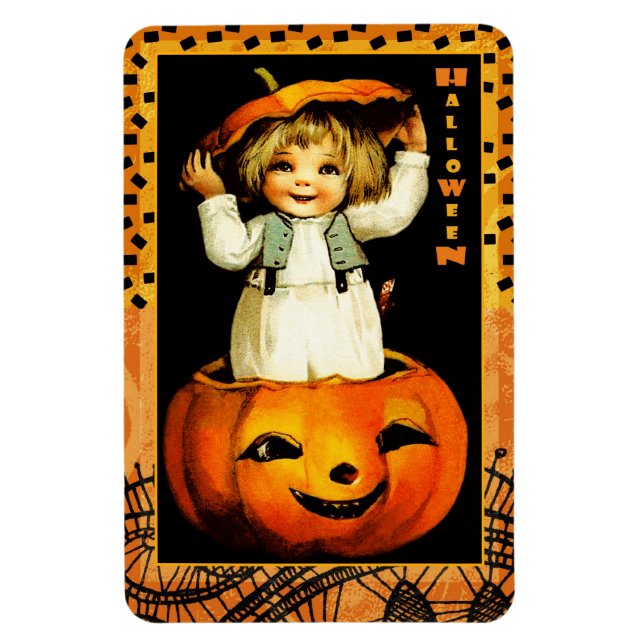 Happy halloween. Funny Vintage Kid Gift Magnet (Vertikal)