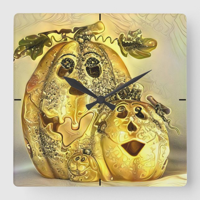 happy halloween fyrkantig klocka (Framsida)