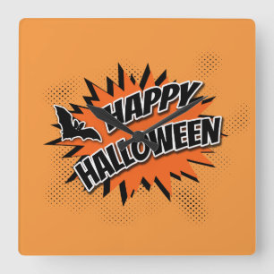 Happy halloween fyrkantig klocka