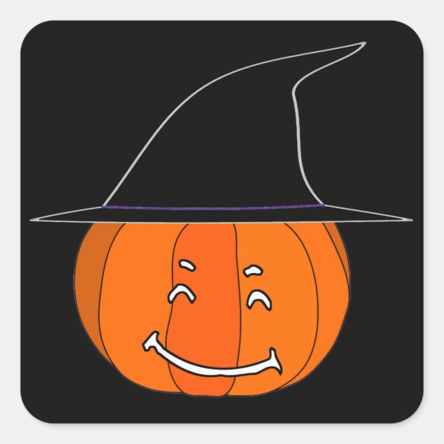 Happy halloween fyrkantigt klistermärke (Framsida)