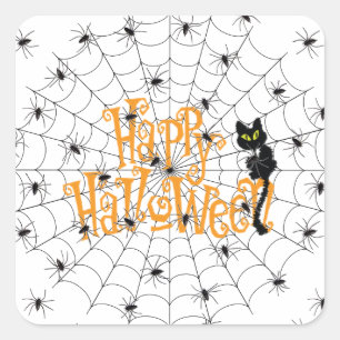Happy halloween fyrkantigt klistermärke