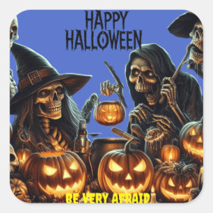 Happy halloween fyrkantigt klistermärke