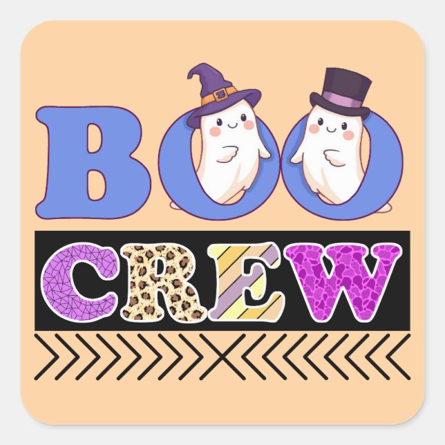 Happy halloween fyrkantigt klistermärke (Framsida)