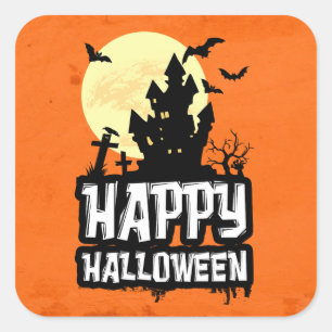 Happy halloween fyrkantigt klistermärke
