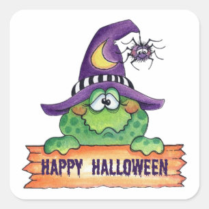 Happy halloween fyrkantigt klistermärke