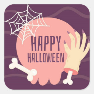 Happy halloween fyrkantigt klistermärke