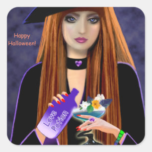 happy halloween! fyrkantigt klistermärke