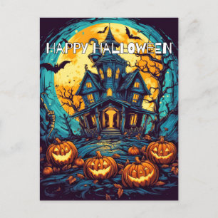 Happy halloween Gammal hemstad Vykort