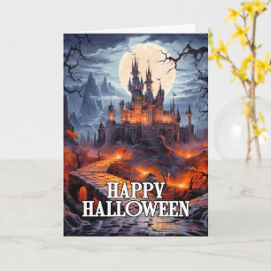 Happy halloween Gammal kantad mansion Kort