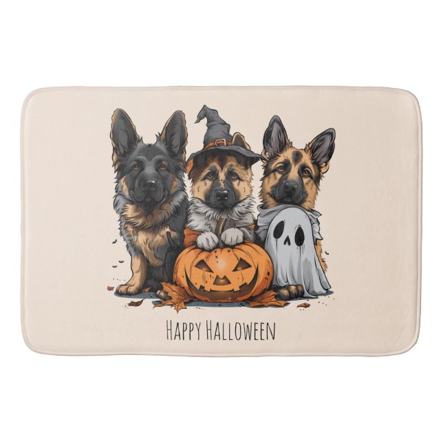 Happy halloween German Shepherd Hundar Badrumsmatta (Framsidan)