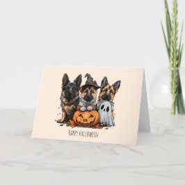 Happy halloween German Shepherd Hundar Helgkort