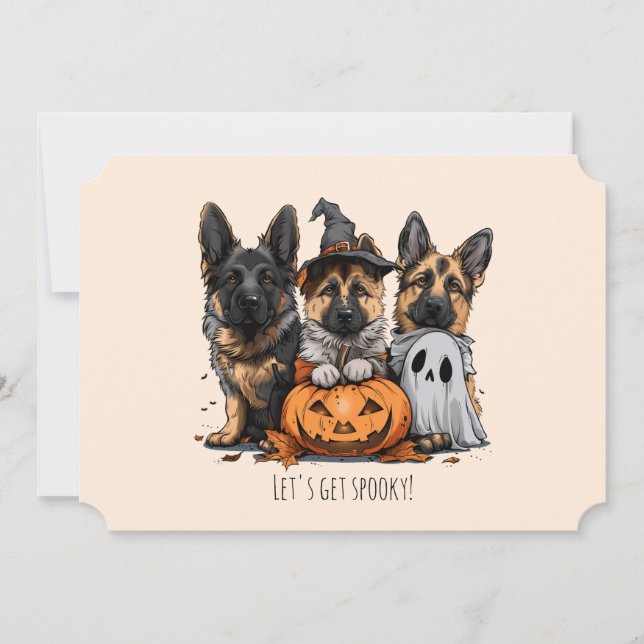 Happy halloween German Shepherd Hundar Inbjudningar (Framsida)