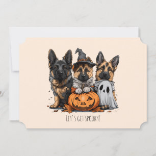Happy halloween German Shepherd Hundar Inbjudningar
