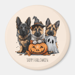Happy halloween German Shepherd Hundar Magnet
