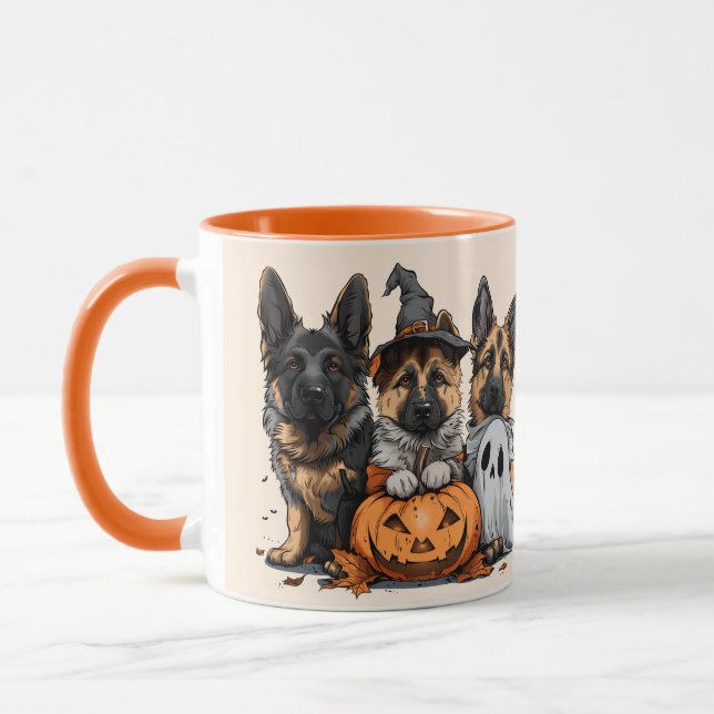 Happy halloween German Shepherd Hundar Mugg (Vänster)