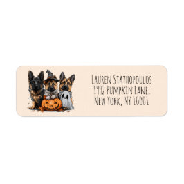 Happy halloween German Shepherd Hundar Returadress Etikett