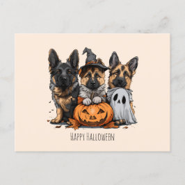 Happy halloween German Shepherd Hundar Vykort