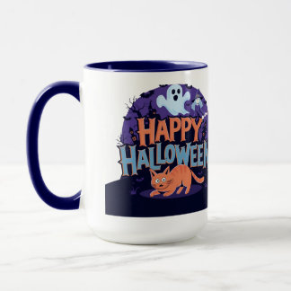 Happy halloween Ghost & Cat Mugg