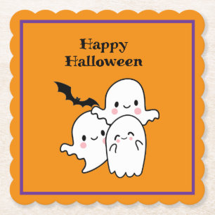 Happy halloween Ghost Fladdermus Orange Lila Underlägg Papper