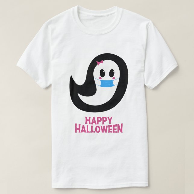 Happy halloween | Ghost har en mask T Shirt (Design framsida)